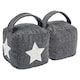 image 1 of Nicola Spring Mismatched Herringbone Door Stop Set - Star - Pack of 2