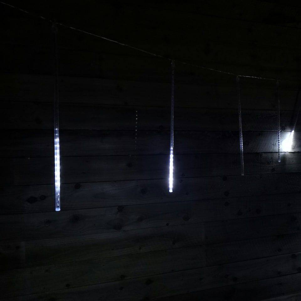 image 1 of 450 LED 7m 15 x 50cm Tubes Premier Snowing Effect Christmas Icicle Lights in Cool White