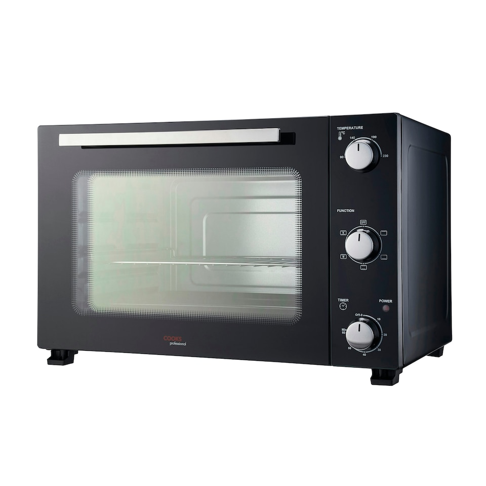 image 1 of Cooks Professional Mini Oven | 48 Litre | 3 Cooking Functions | Powerful 1500W | Black & Silver