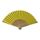 image 2 of Yellow Paper Foldable Hand Held Bamboo Wooden Fan