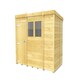 image 2 of 9 x 5 Feet Pent Shed - Single Door With Windows - Wood - L147 x W276 x H201 cm Brown