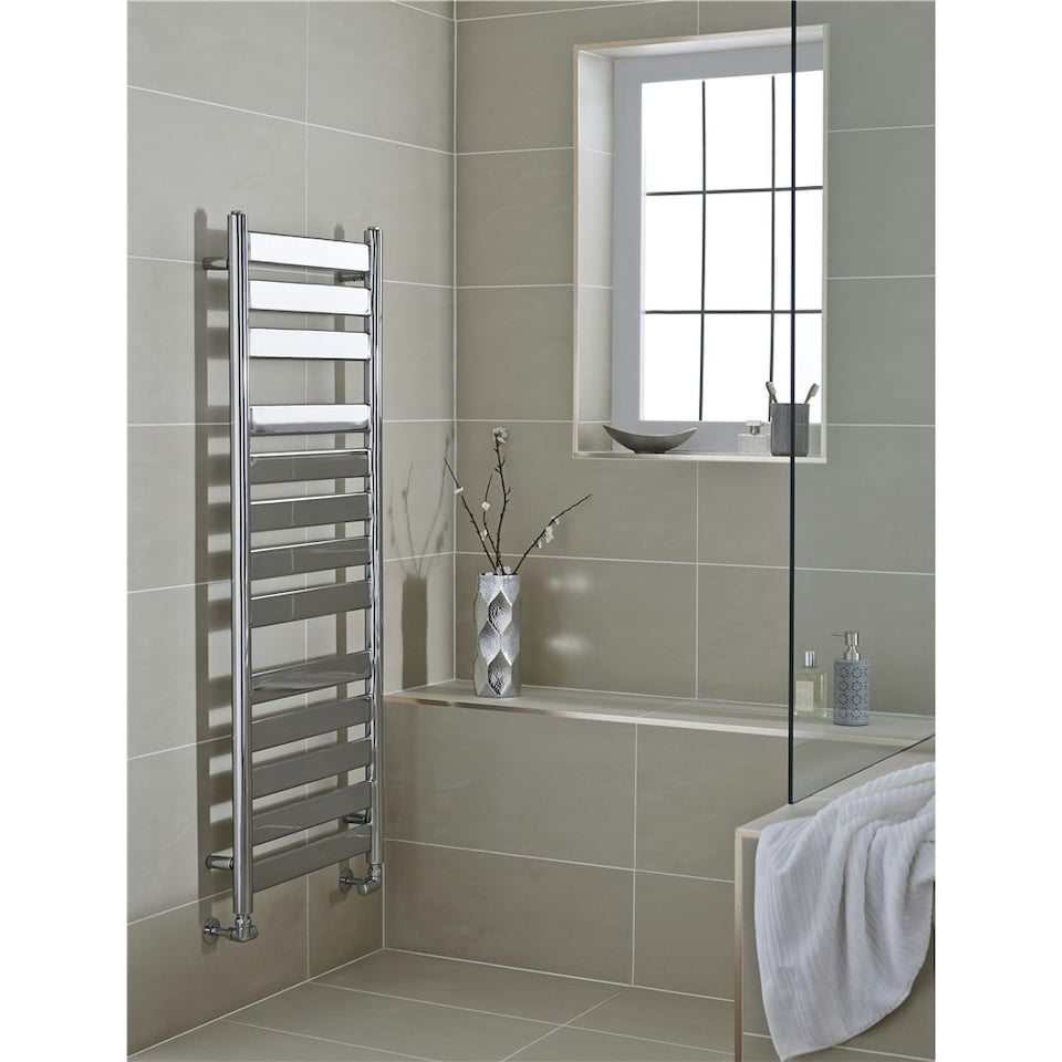 image 1 of 952mm (H) x 500mm (W) - Vertical Bathroom Towel Radiator (Hampsted) - (0.95 x 0.5m)