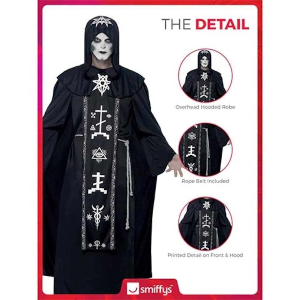 image 1 of Dark Arts Ritual Fancy Dress Costume Unisex Adult One Size Black | One Size