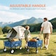 image 4 of Outsunny Folding Outdoor Storage Trolley Cart Bag Telescopic Handle Brakes Blue