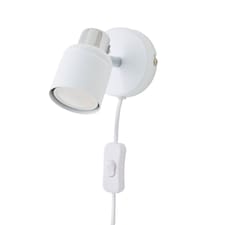 ValueLights Benton White Indoor Wall Spotlight and Warm White Bulb