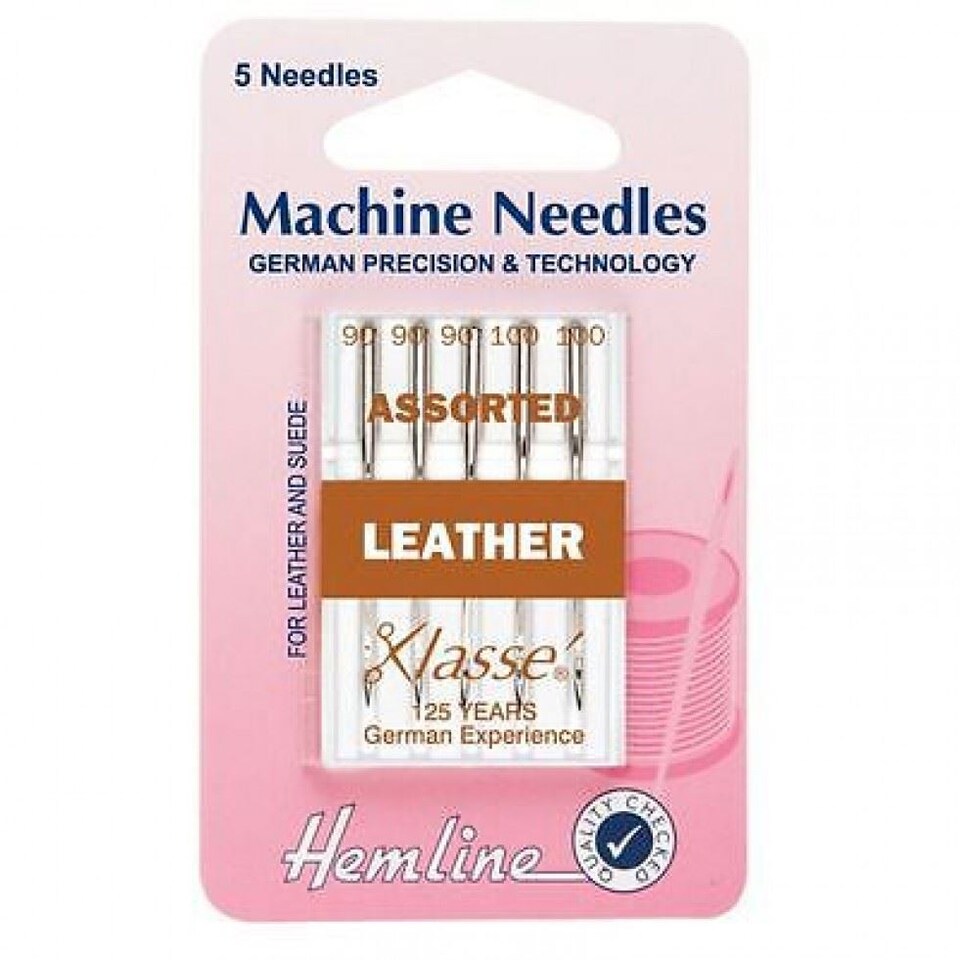 Hemline Leather Sewing Machine Needles 80/12 for Dressmaking - per pack