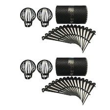 12m Gutter Mesh Netting Protection Guard (1 Rolls) & Downpipe Filter Guards (Set of 4)