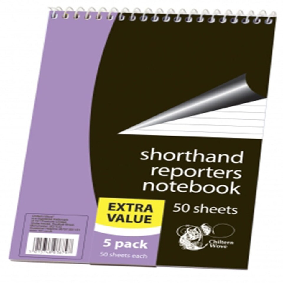 image 1 of 5 Pack Of Shorthand Reporters Notebooks 50 Sheets Per Book Lined School Office