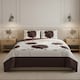 image 2 of Reversible Floral Duvet Set Elegant Flower Stripe Pattern Bedding for Home Decor | Brown | Double