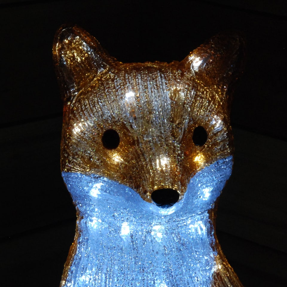 image 1 of 54cm The Snowman & Snowdog 2018 Acrylic Fox Christmas Decoration with 100 Ice White LEDs