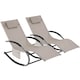 image 1 of Sun Lounger Taya with a Modern Design, Rocking Function and Breathable Surface | Cream | beige | 2