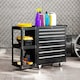 image 2 of HOMCOM 7 Drawer Lockable Steel Tool Chest on Wheels for Workshop, Black