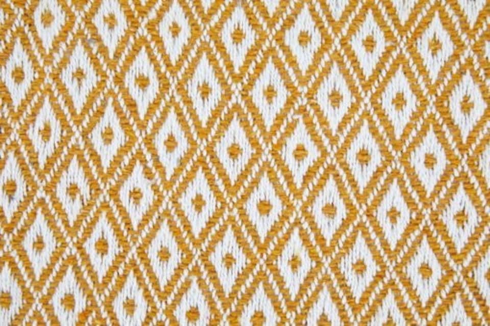 image 1 of Stockholm Collection Recycled Cotton Throw in Ochre (50" x 60") | Yellow | Yellow