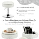 image 5 of Costway 360° Swivel Bar Stool w/ Lid Tufted Vanity Stool White