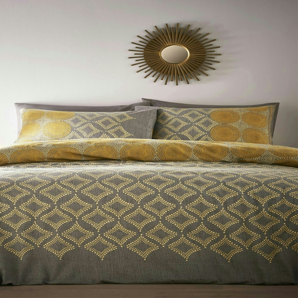 image 1 of Joel Duvet Cover Set - Super King - Yellow