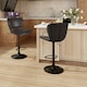 image 3 of COSTWAY Set of 2 Bar Stools Swivel Bar Chair w/Footrest Brown