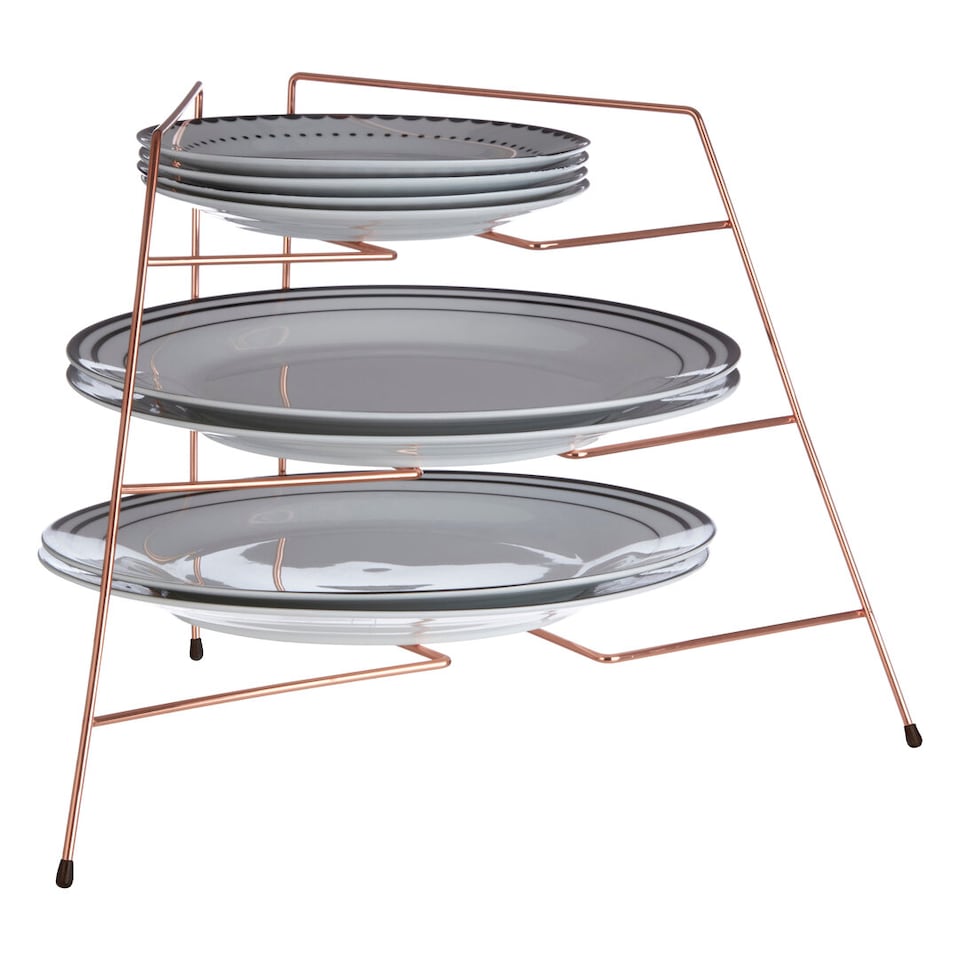 image 1 of Rowan Copper Plated Corner Plate Rack | Gold