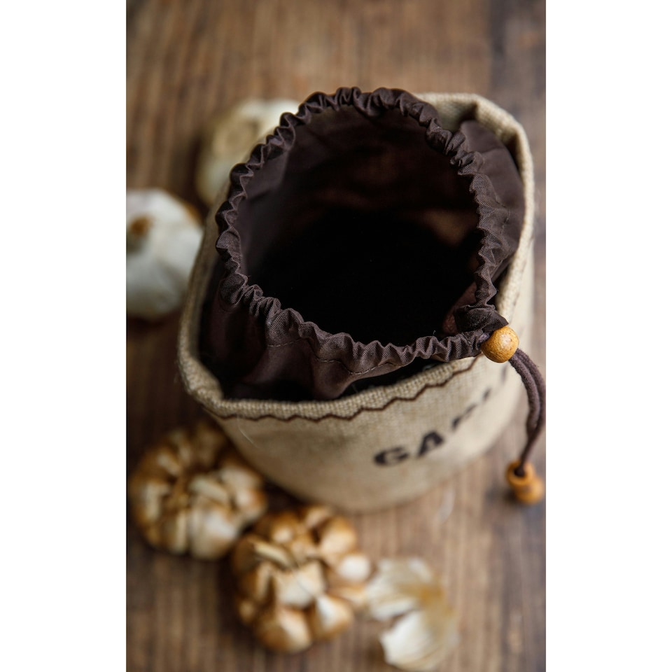 image 1 of Natural Elements Garlic Storage Bag Hessian Natural Brown