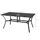 image 5 of Outsunny Garden Dining Table with Steel Frame and Slatted Top