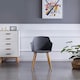 image 2 of Set of 2 Eden Modern Dining Chairs, Faux Leather Padded Cushion & Solid Wooden Legs Grey