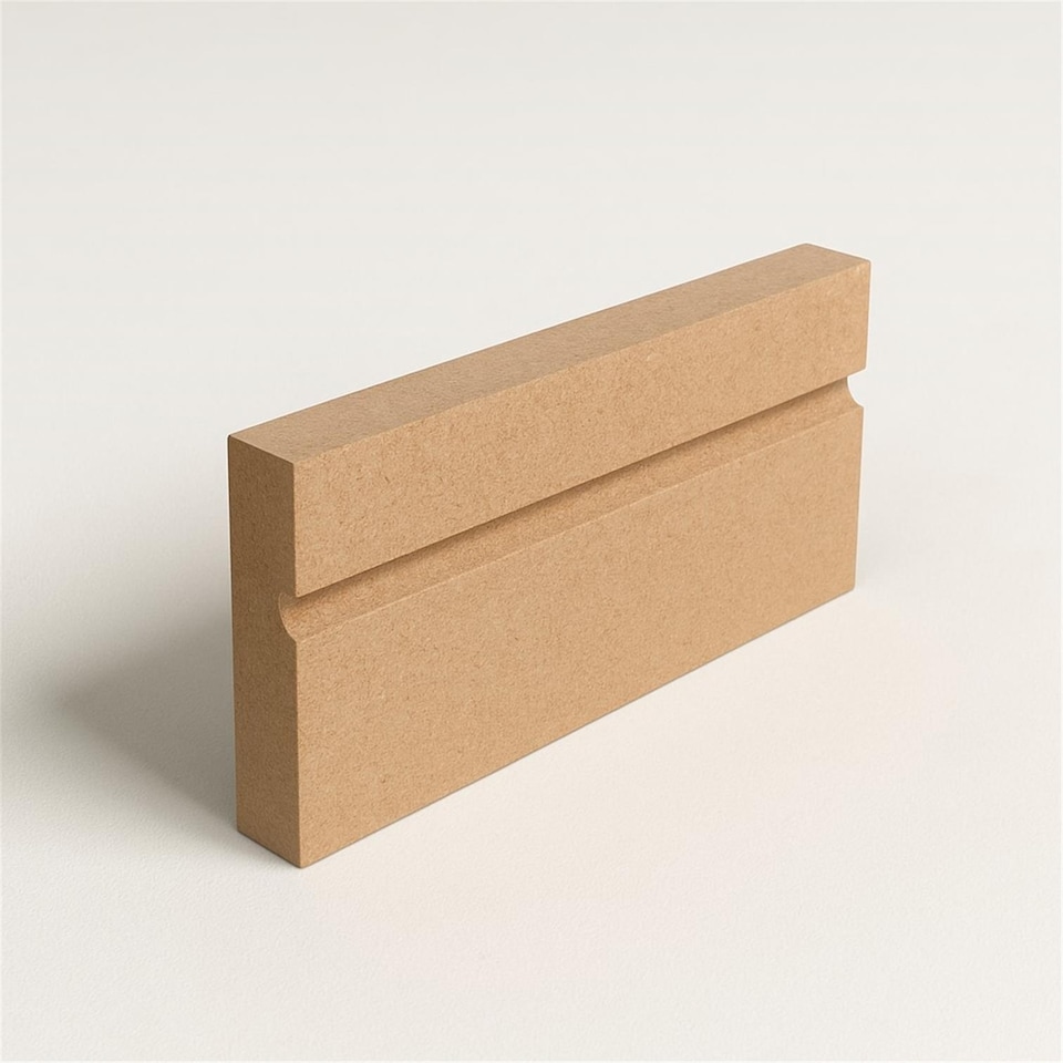 Double Set - Moisture Resistant MDF 1 V Groove Architrave - 15mm (T) x 58mm (H)