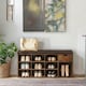 image 7 of 10 Compartment Shoe Storage Bench Industrial Rustic Brown Brown