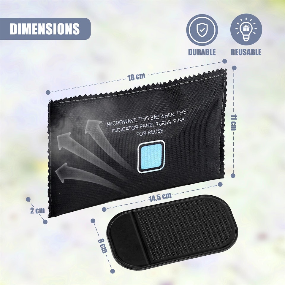 image 1 of GEEZY Reusable Car Dehumidifier Bags Set of 2 350g Activated Carbon Moisture Absorbers