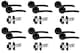 image 1 of Golden Grace 6 Pairs Indiana Design Door Handles on Round Rose in Matt Black Finish with 2.5" Tubular Latch - 52mm Diameter | Black | 6 Pairs