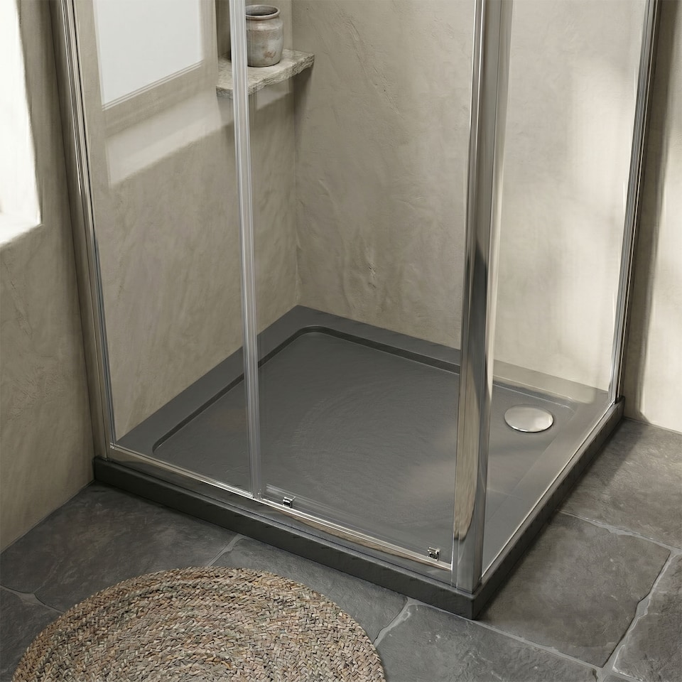 image 1 of Balterley Premium Square Shower Tray | Grey | Grey Slate | 1