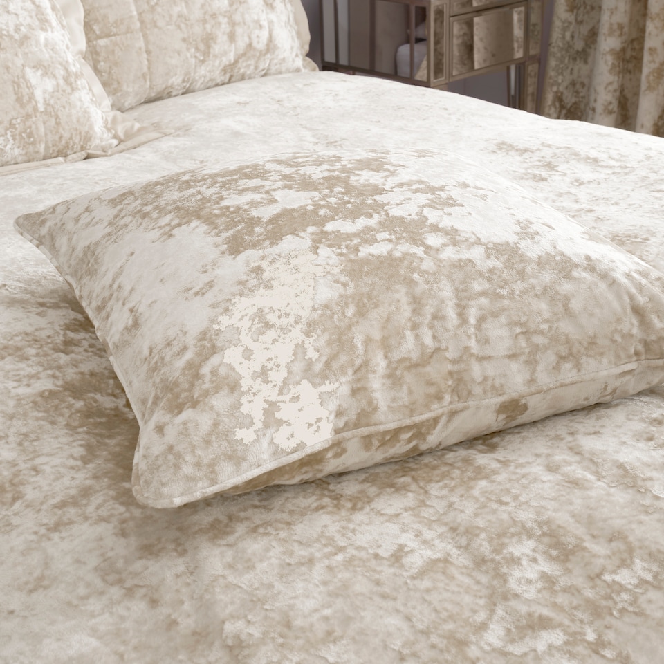 image 1 of Catherine Lansfield Crushed Velvet Cushion | Cream | Natural | 55x55cm