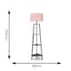 image 6 of ValueLights Hiru Black 3 Tier Shelf Floor Lamp Pink Shade & Bulb | Pink
