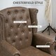 image 4 of HOMCOM Chesterfield-style Wing Back Armchair Tufted Accent Chair Brown