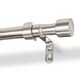 image 1 of Harbour Housewares Extendable Metal Curtain Pole Kit - 77 to 150cm - Brushed Nickel