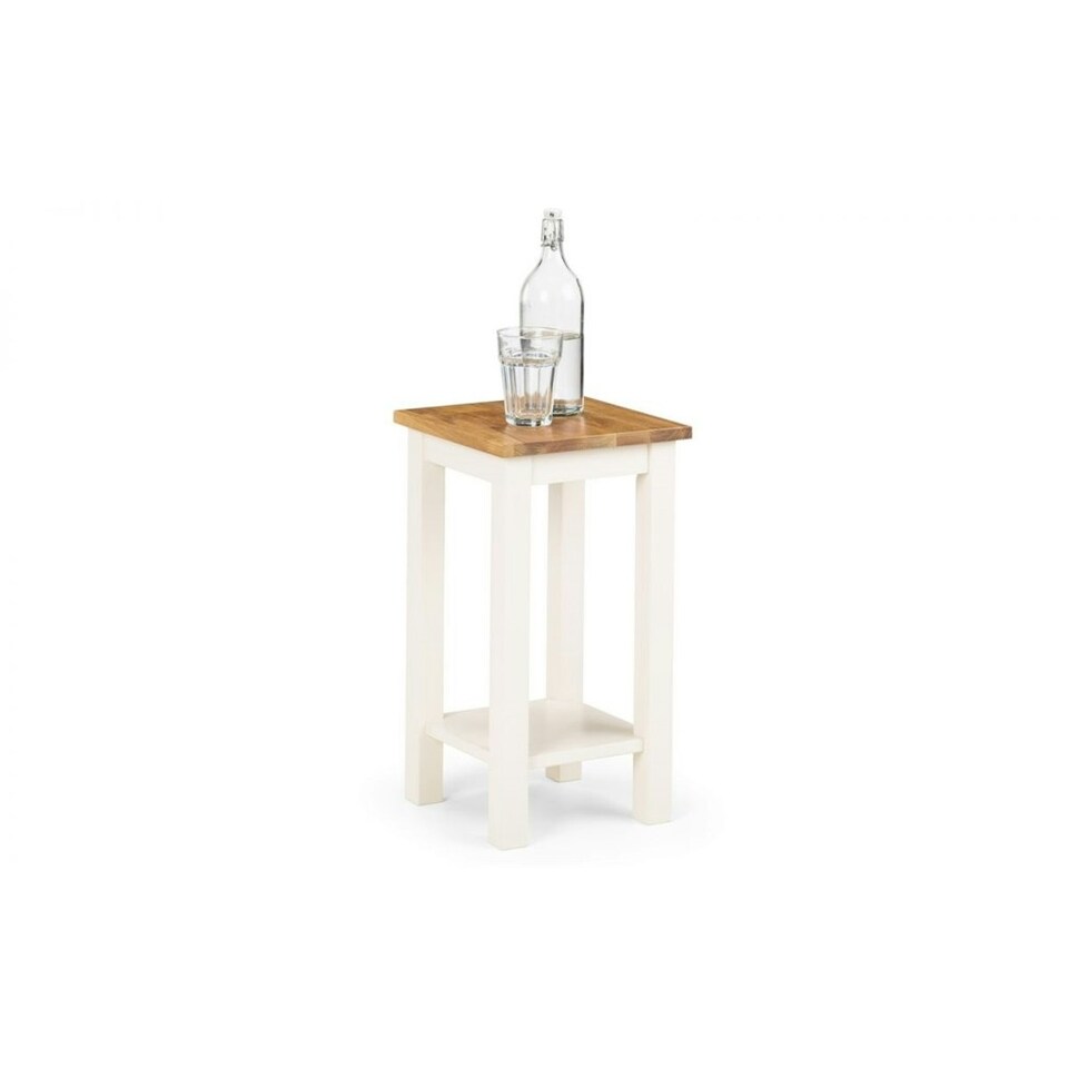 image 1 of Ivory and Oak Tall Narrow Side Table White