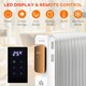 image 5 of HOMCOM 2000W Oil Filled Radiator Heater w/ 3 Heat Settings Remote Control White