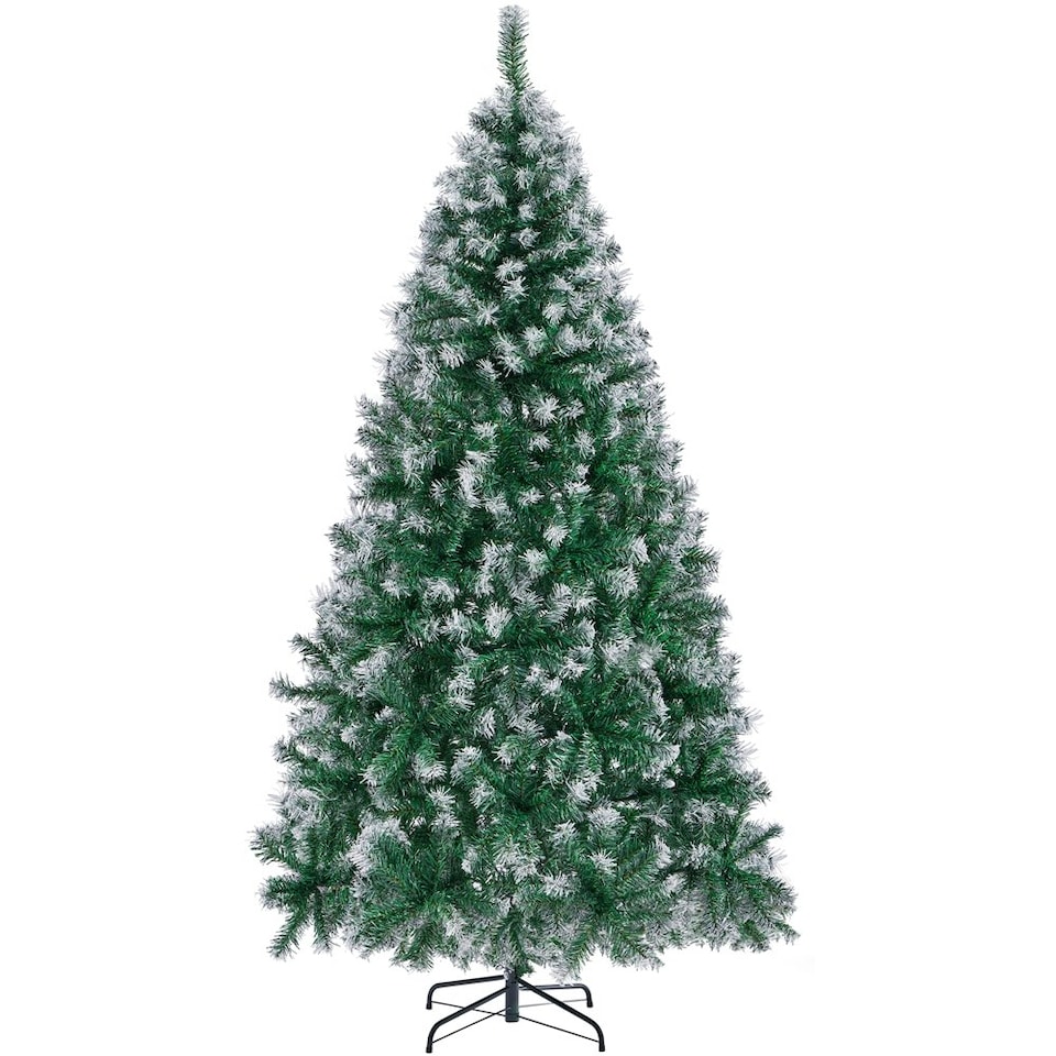 image 1 of Yaheetech 212cm Frosted Artificial Christmas Tree with Foldable Stand