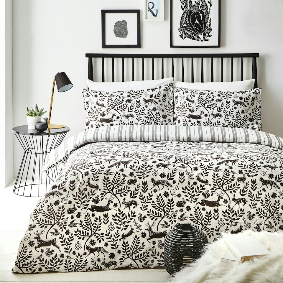 image 1 of furn. Skandi Woodland Brushed Cotton Single Duvet Cover Set