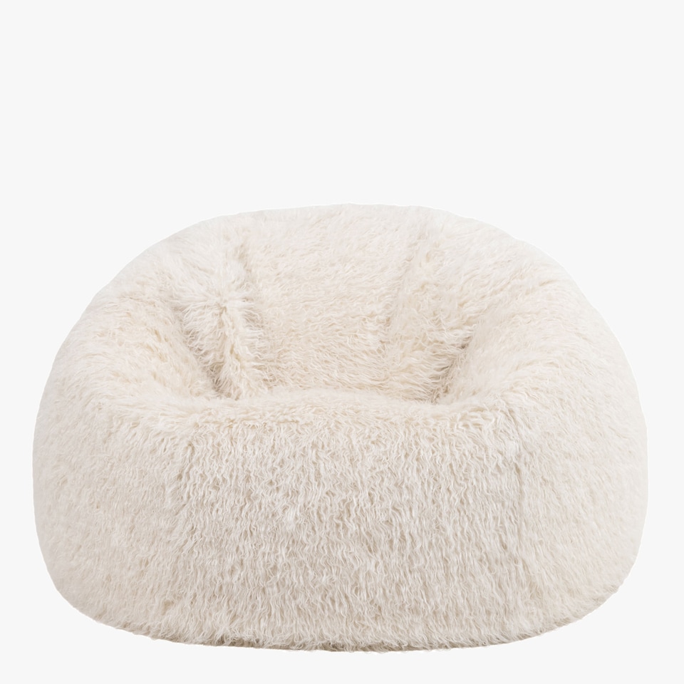 image 1 of Kingston Classic Faux Fur Bean Bag Chair Natural | Cream | Natural | 1