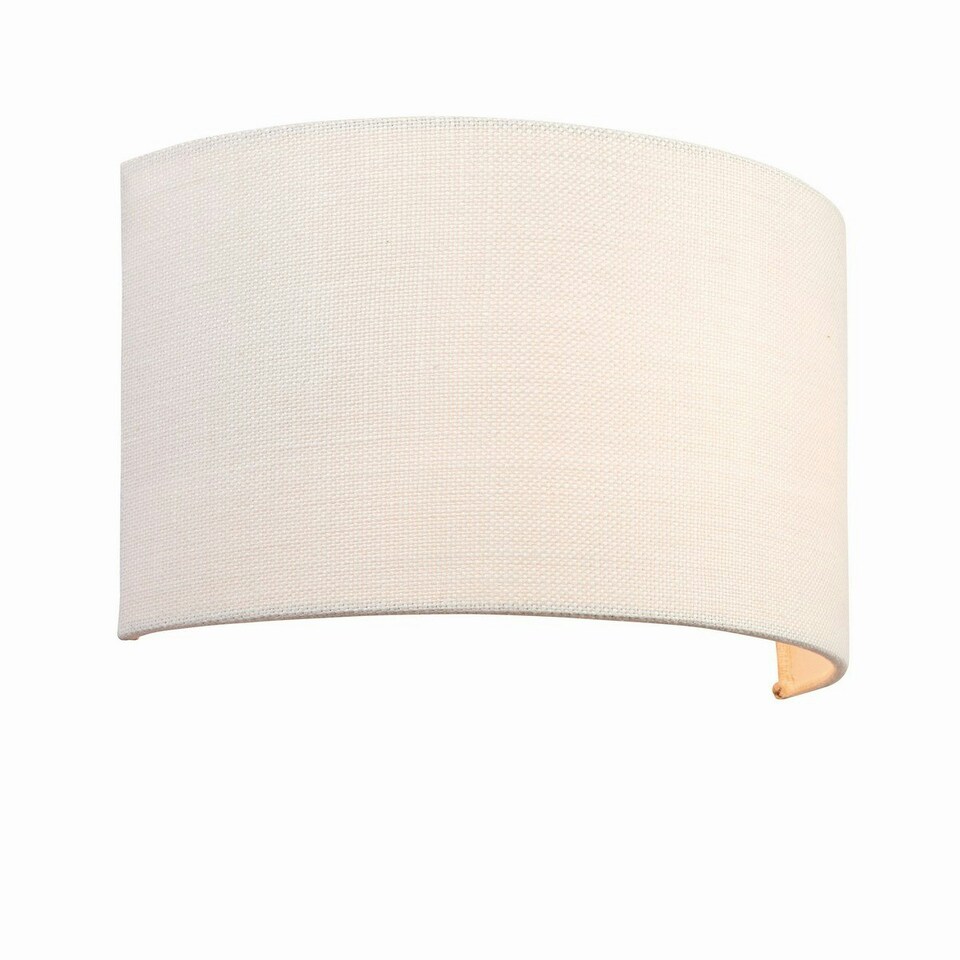 image 1 of Obi 1 Light Up & Down Wall Light Vintage White Linen, Polyester Cotton, E27
