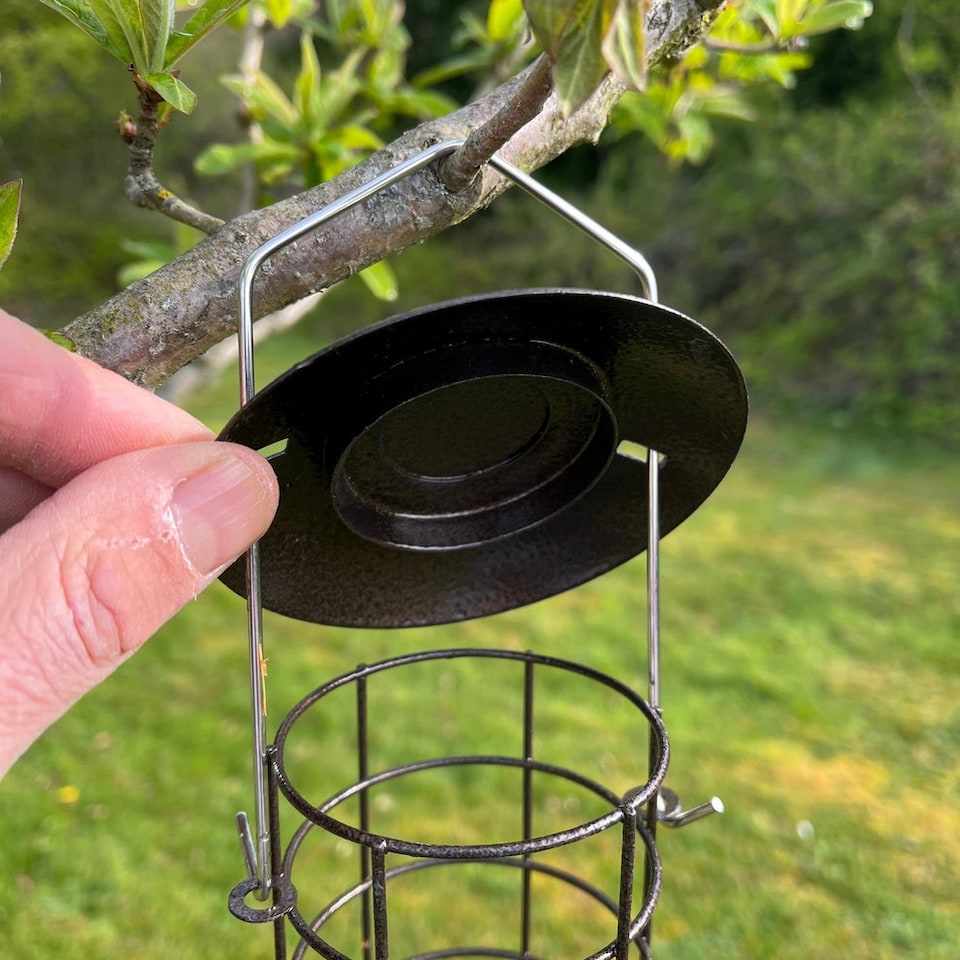 image 1 of Metal Hanging Fatball Garden Bird Feeders (Set of 2)