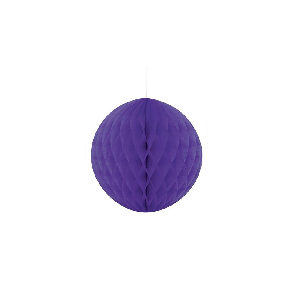 Unique Party Tissue Paper Honeycomb Hanging Decoration - Neon Purple - One Size