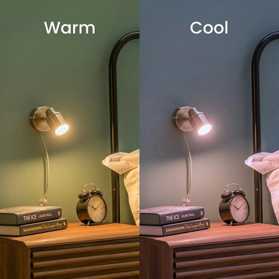 image 1 of ValueLights 4 Pack Light Bulb Dimmable GU10 White Plastic Spotlight LED SMART 5W Multicolour 6500K 400lm Light Bulb