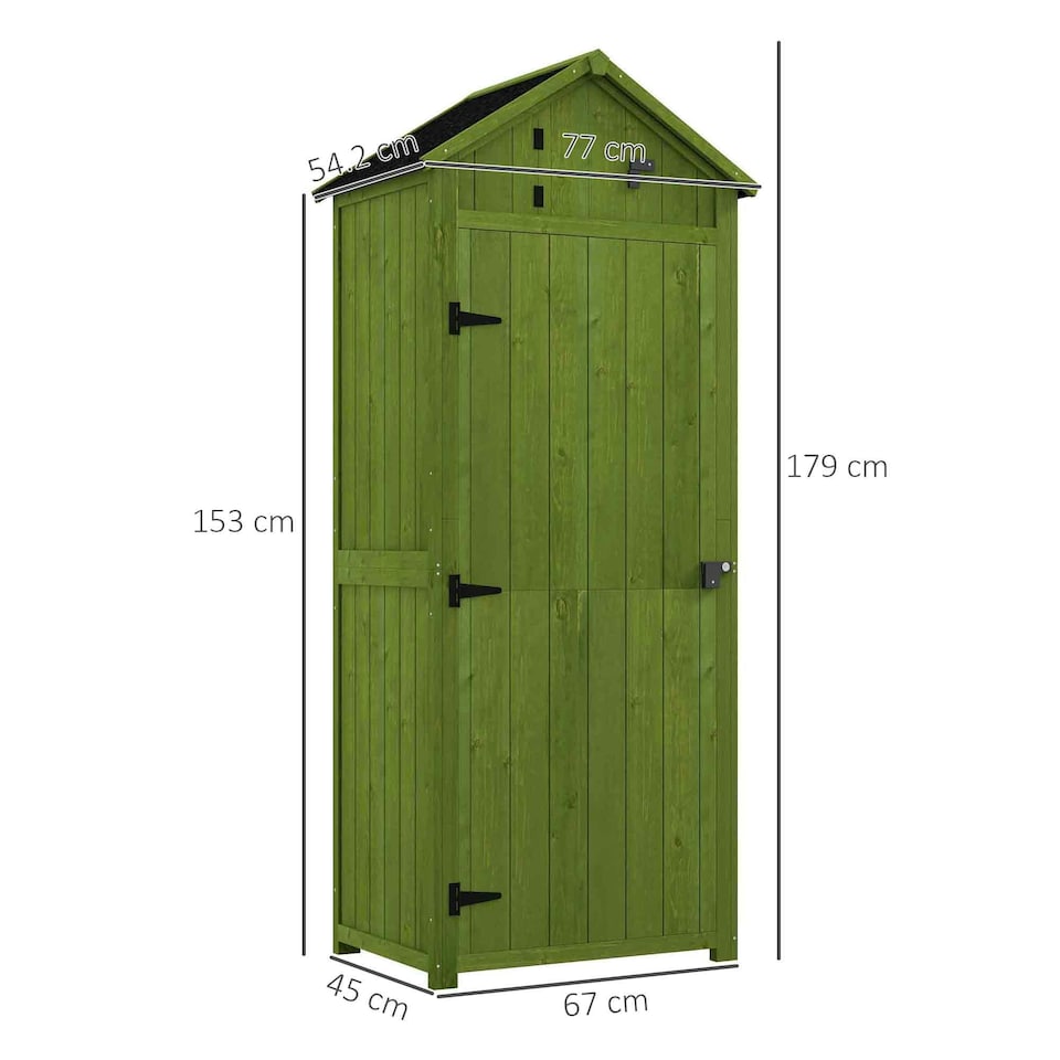 image 1 of Outsunny Wooden Garden Storage Shed Outdoor Tool Storage Box, Green