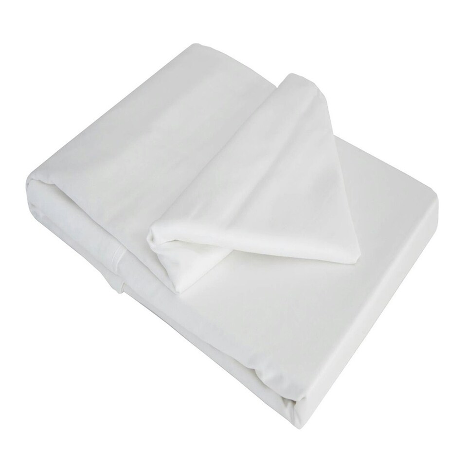 image 1 of Belledorm 100% Cotton Sateen Flat Sheet - White - Emperor