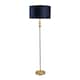 image 1 of ValueLights Marissa Gold Stacked Ball Floor Lamp with Navy Blue Velvet with Gold Inner Shade | Blue