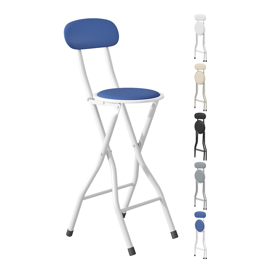 image 1 of Folding Breakfast Bar Stool padded High Chair Single Grey