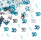 image 6 of 50th Birthday Confetti Blue & Silver 1 pack x 14 grams birthday decoration Foil Metallic 1 pack
