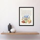 image 2 of Model Book of Calligraphy Framed Wall Art Iris Flower and Hazelnut Home Décor