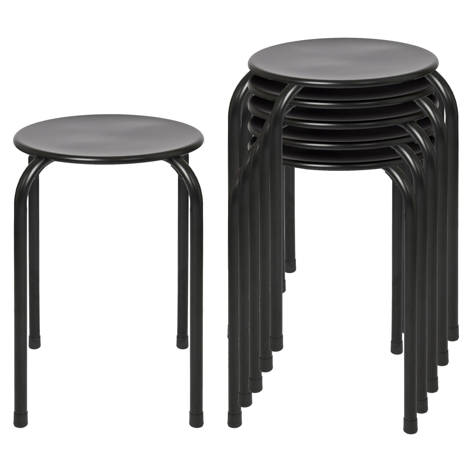 stacking MESH high stool ブラック Harbour Housewares Metal Stacking Stools - Matt Black - Pack of 6