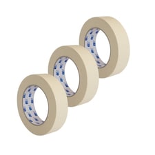 High-Performance MP Masking Tape for Flawless Painting (Pack of 3) - 50m x 25mm Roll